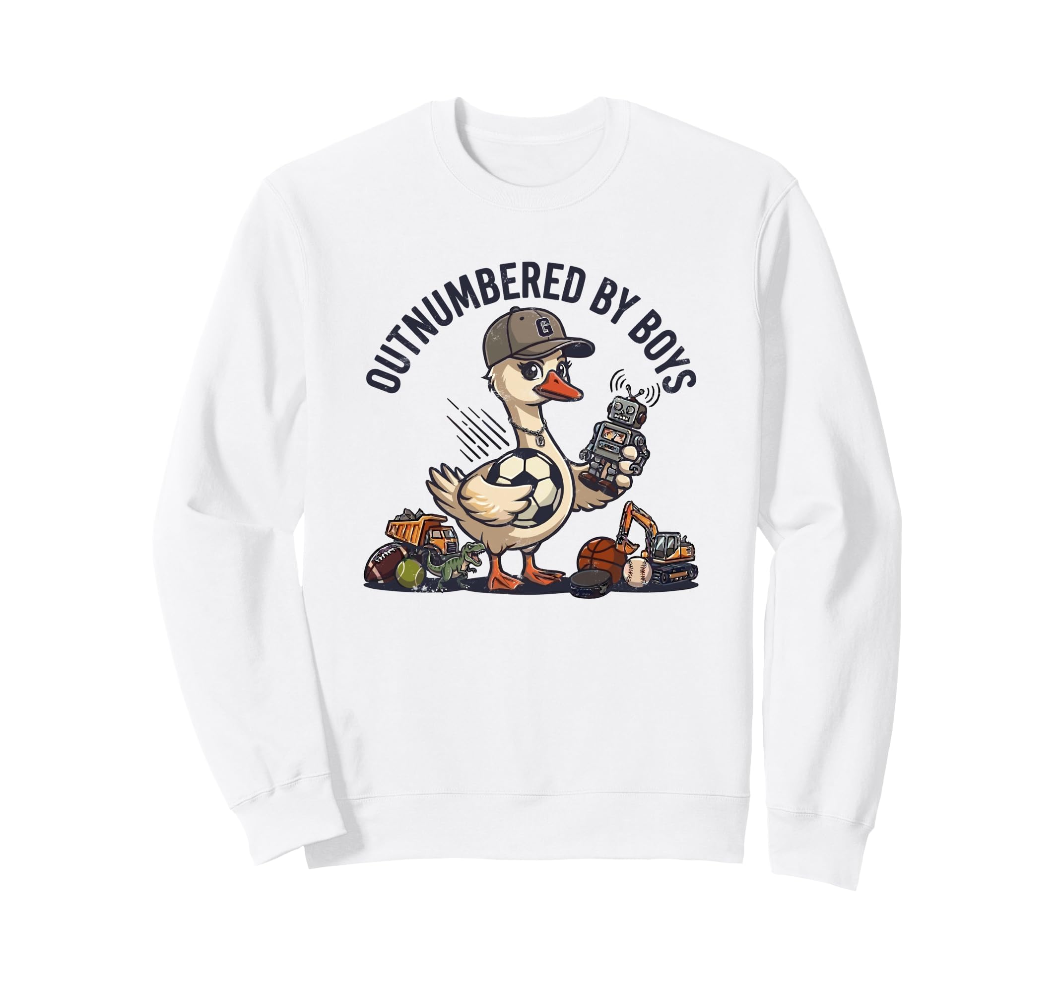 Outnumbered Mom Soccer Mom Football Sweatshirt - Novelty Apparel Unisex - T-Shirt, Sweatshirt, Hoodie