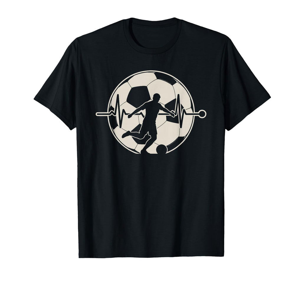 Heartbeat Football Soccer Player T-Shirt - Graphic Print Men Women - T-Shirt, Sweatshirt, Hoodie