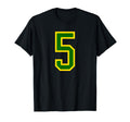 Green Yellow Sports Team Number 5 T-Shirt - Custom Art Print for Adults - T-Shirt, Sweatshirt, Hoodie