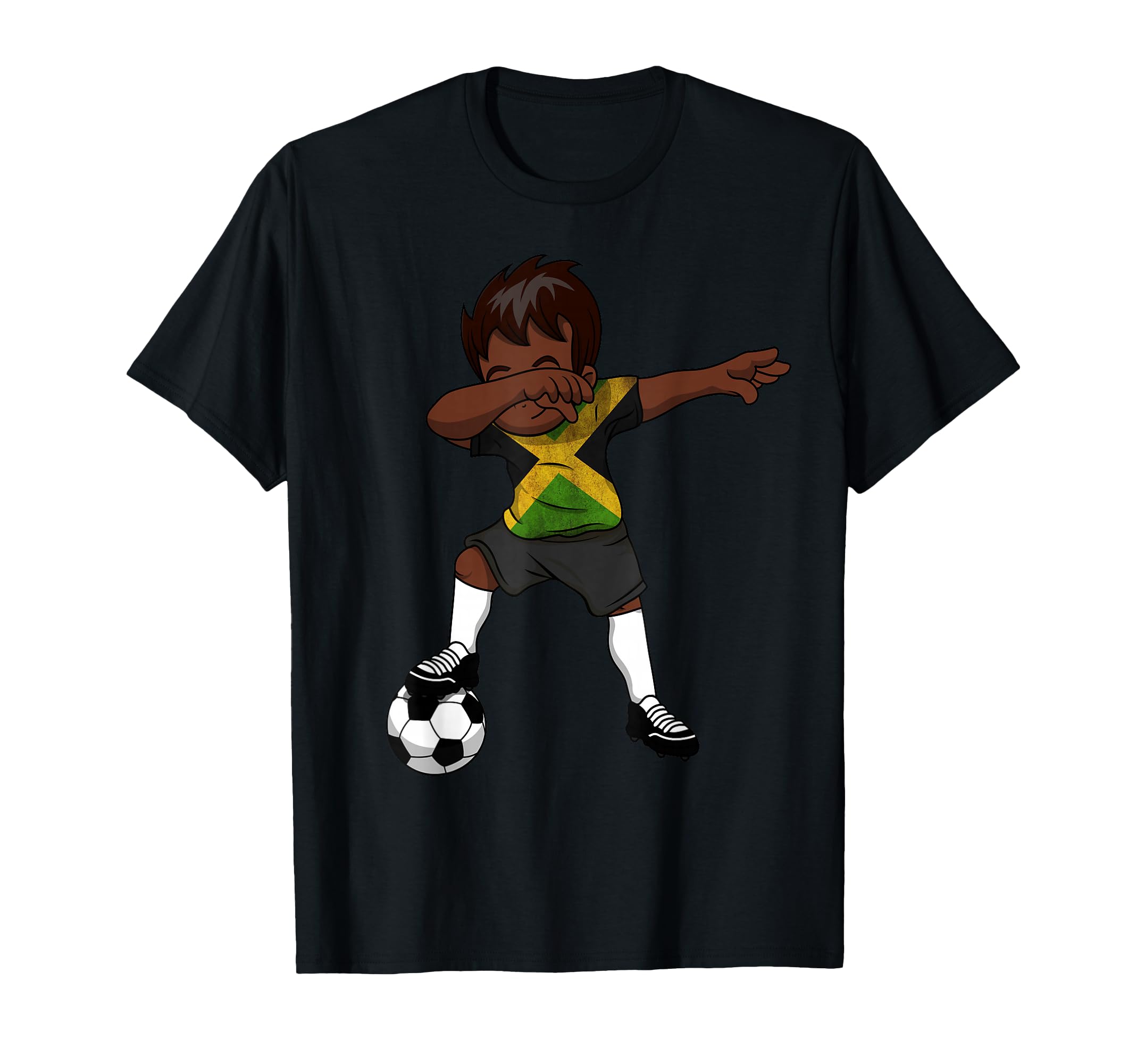 Dabbing Soccer Jamaica Jamaican T-Shirt - Minimalist Print Men Women - T-Shirt, Sweatshirt, Hoodie