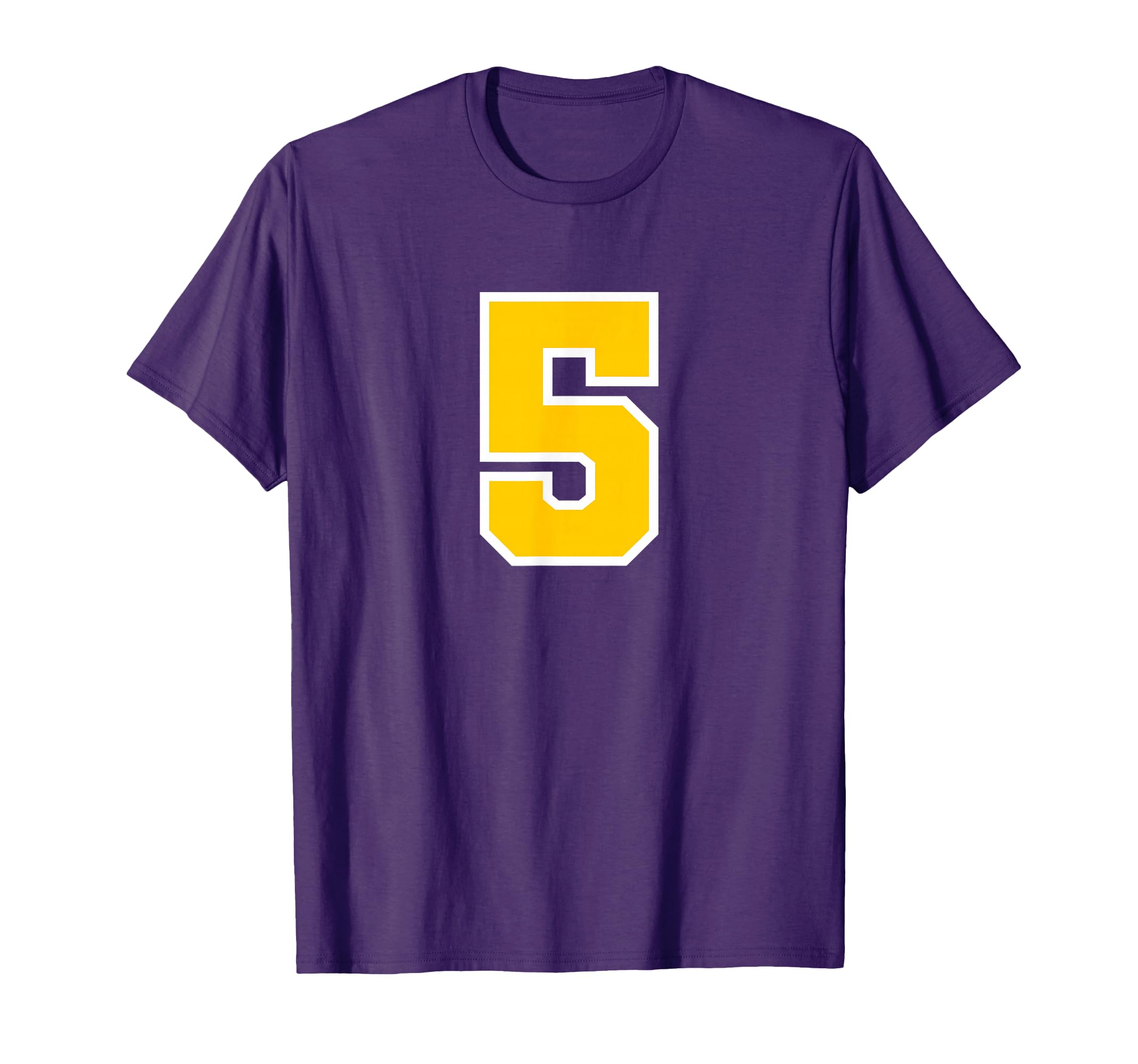 Number 5 Sports Team Yellow Number T-Shirt - Novelty Apparel Unisex - T-Shirt, Sweatshirt, Hoodie