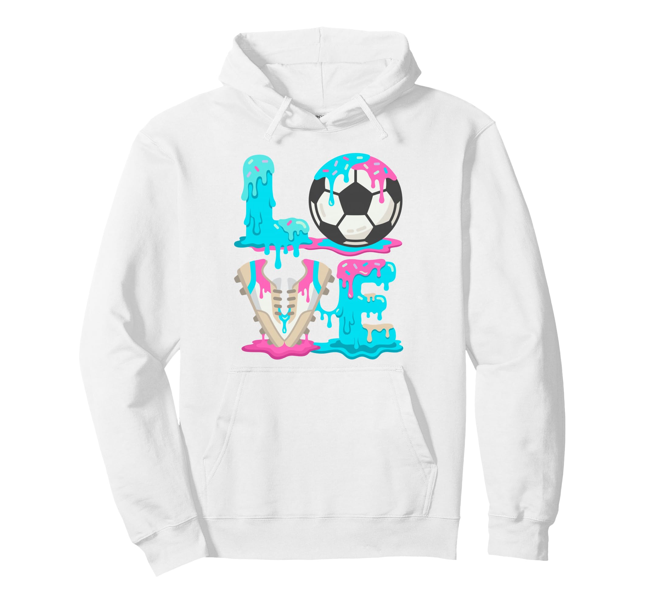 Soccer Love Dripping Ball Cleats Player Hoodie - Graphic Print Unisex - T-Shirt, Sweatshirt, Hoodie