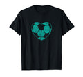 Soccer Ball Teal Heart Mom Fan T-Shirt - Aesthetic Graphic for Adults - T-Shirt, Sweatshirt, Hoodie