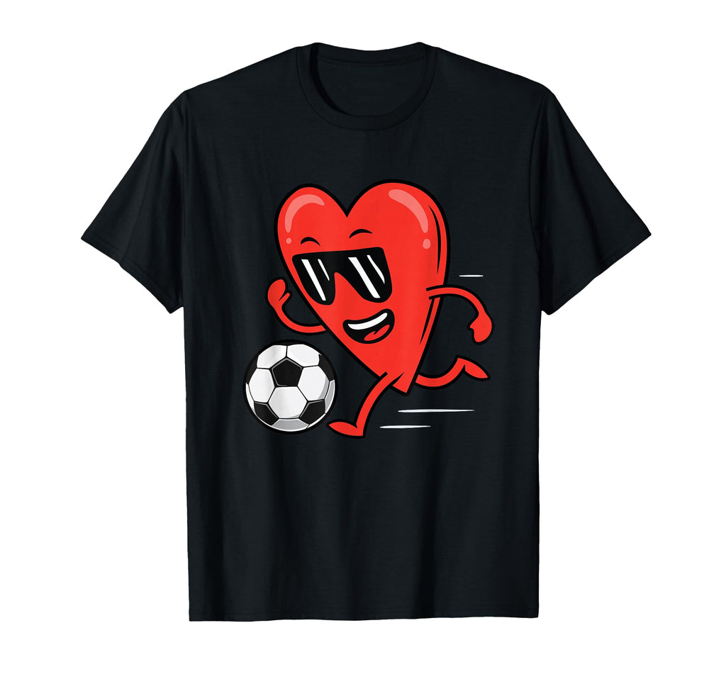 Funny Soccer Valentines Day Heart T-Shirt - Casual Everyday Wear Unisex - T-Shirt, Sweatshirt, Hoodie
