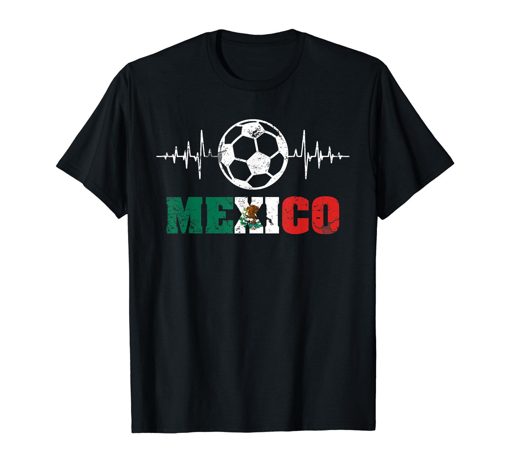 Mexico Russia Heartbeat Soccer T-Shirt - Casual Everyday Wear for Adults - T-Shirt, Sweatshirt, Hoodie