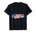 Usa Soccer Heartbeat American Flag T-Shirt - Minimalist Print Unisex - T-Shirt, Sweatshirt, Hoodie