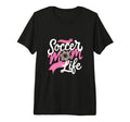 Soccer Mom Life Leopard Mama Tri Blend T-Shirt - Fun Novelty Design Unisex - T-Shirt, Sweatshirt, Hoodie