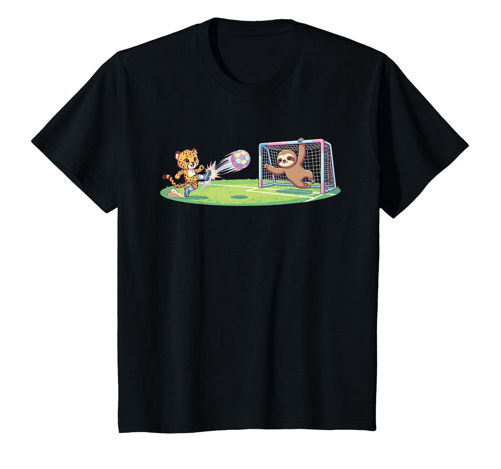 Cheetah Kicks Ball Sloth Goalie T-Shirt - Novelty Apparel for Adults - T-Shirt, Sweatshirt, Hoodie
