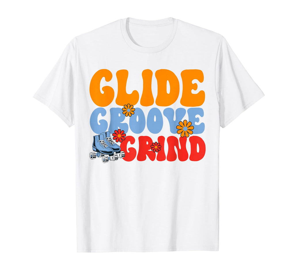Roller Skating Glide Groove Grind Skate T-Shirt - Aesthetic Graphic Unisex - T-Shirt, Sweatshirt, Hoodie