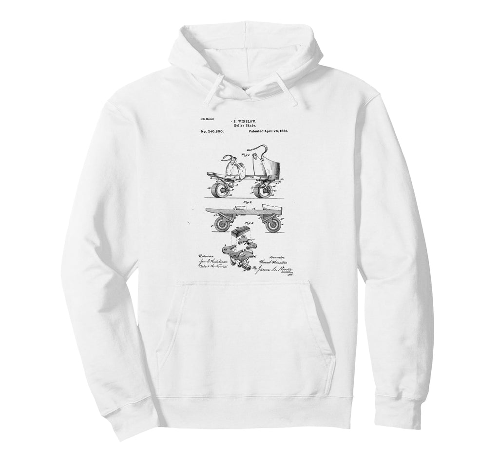 Roller Skate Patent Blueprint Roller Hoodie - Fun Novelty Design Unisex - T-Shirt, Sweatshirt, Hoodie
