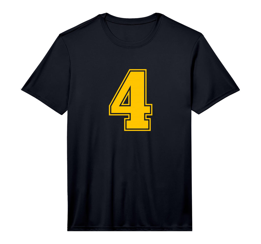 Yellow Sports Team Number 4 Performance T-Shirt - Novelty Apparel Men Women - T-Shirt, Sweatshirt, Hoodie