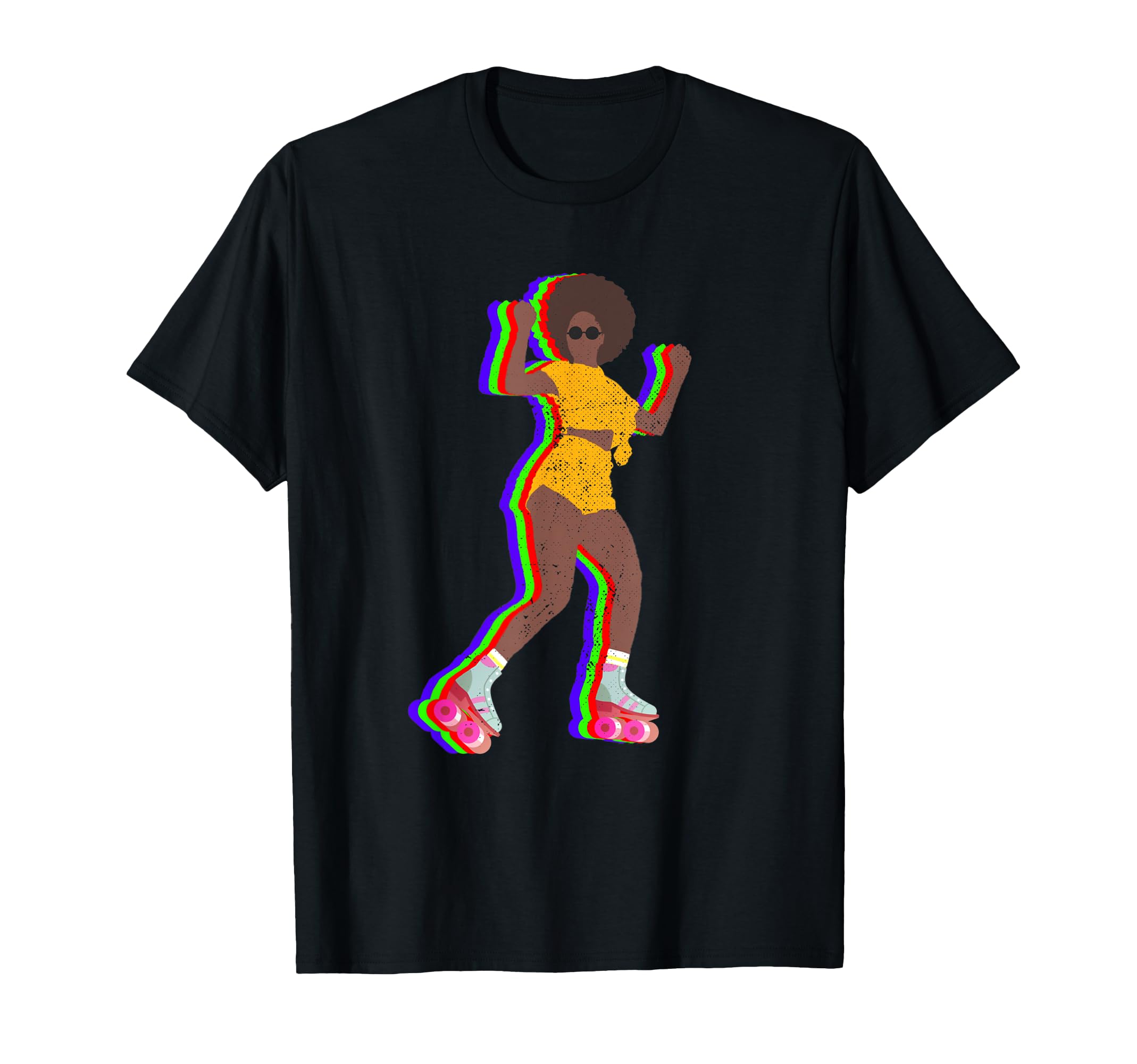 Roller Skates Afro 70S 80S T-Shirt - Novelty Apparel Men Women - T-Shirt, Sweatshirt, Hoodie
