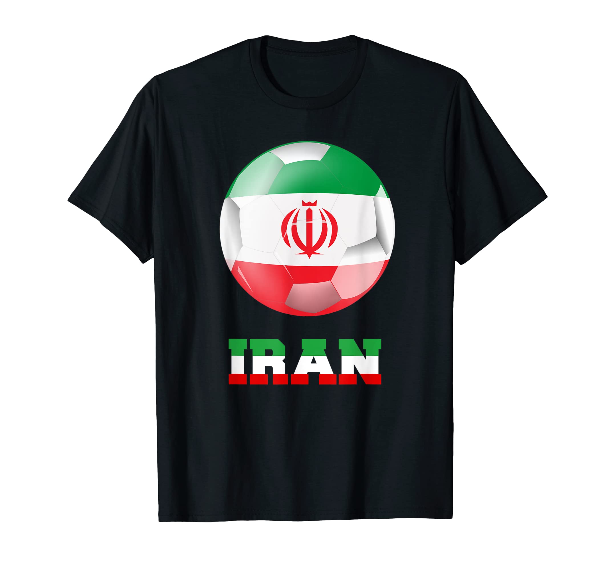 Iran Soccer Iranian Flag Soccer Ball T-Shirt - Minimalist Print for Adults - T-Shirt, Sweatshirt, Hoodie