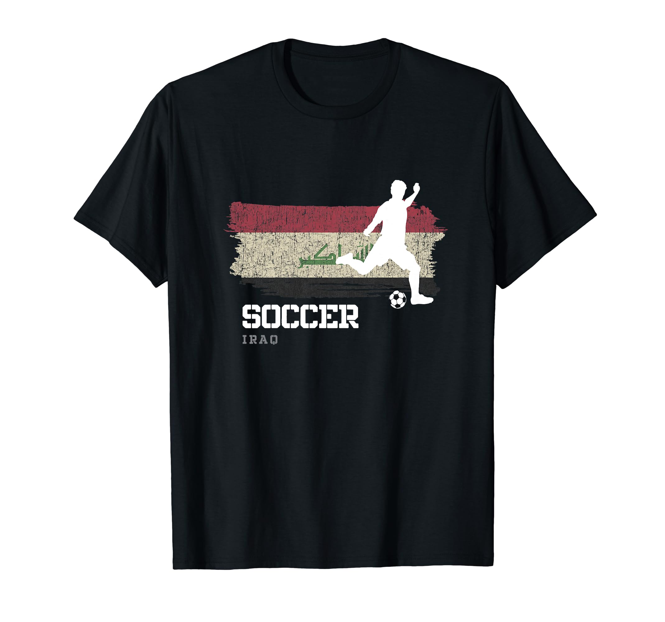 Soccer Iraq Flag Football Team Soccer Player T-Shirt - Graphic Print Unisex - T-Shirt, Sweatshirt, Hoodie
