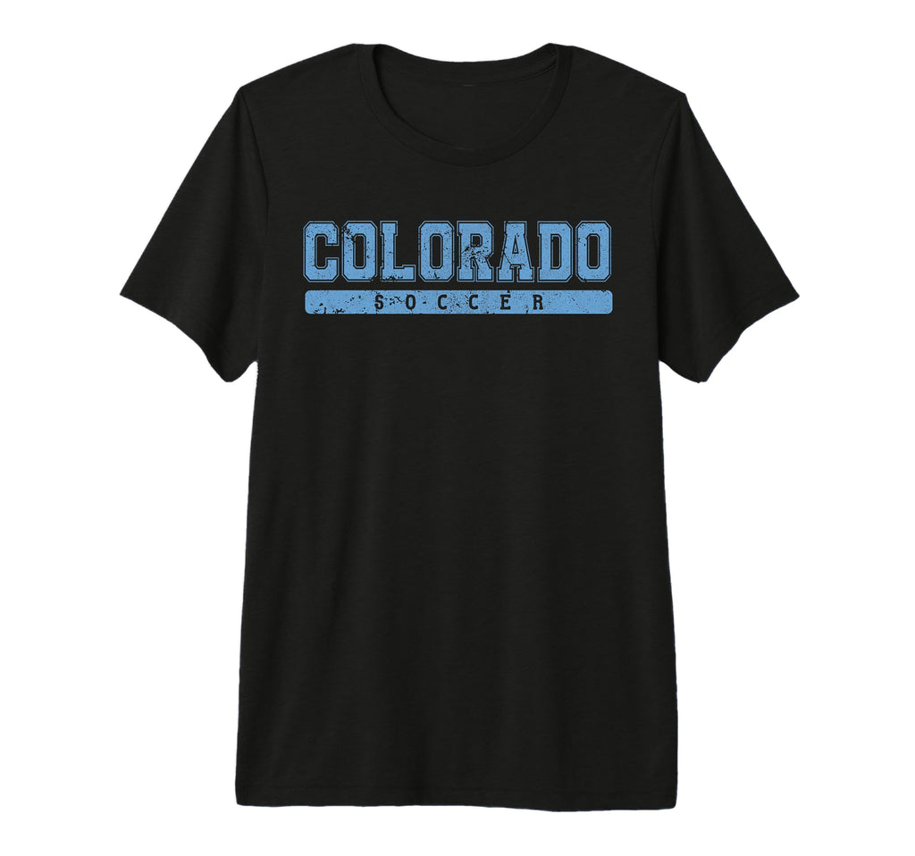 Colorado Soccer Sky Blue Text Tri Blend T-Shirt - Streetwear Style Unisex - T-Shirt, Sweatshirt, Hoodie