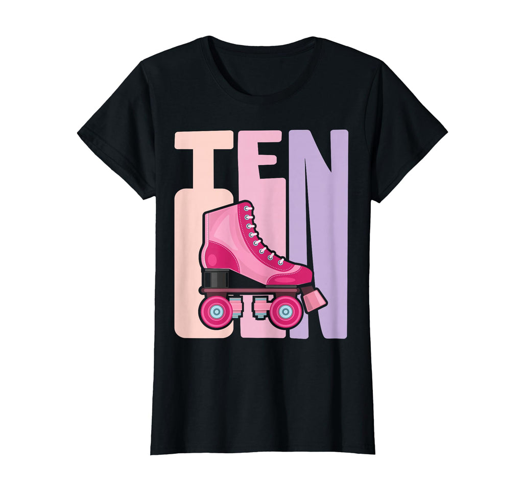 10 Year Old Roller Skating Birthday T-Shirt - Aesthetic Graphic Men Women - T-Shirt, Sweatshirt, Hoodie