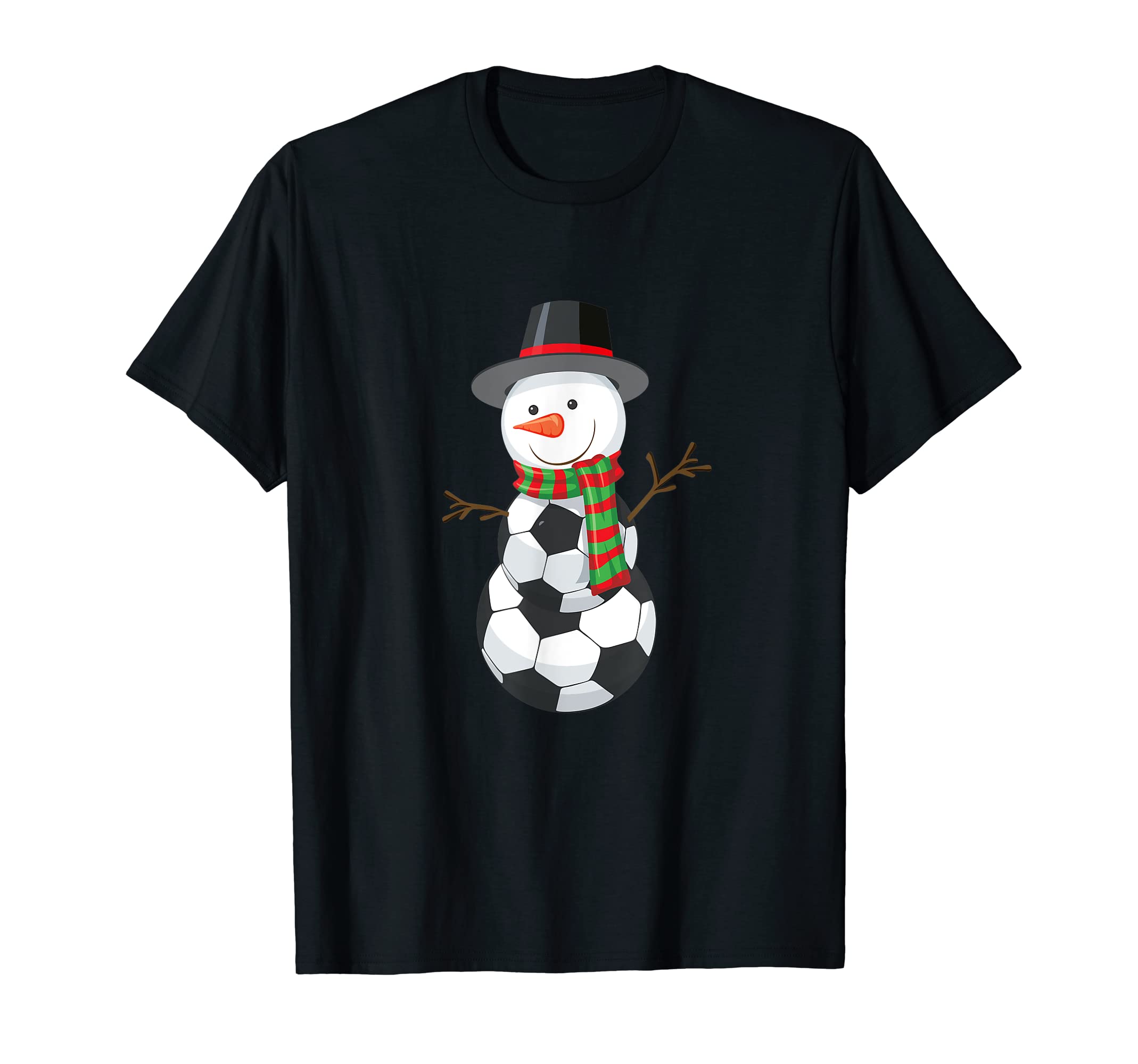 Soccer Ball Snowman Funny Winter Soccer T-Shirt - Unique Graphic Unisex - T-Shirt, Sweatshirt, Hoodie