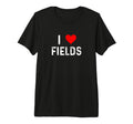 I Love Fields Heart Distressed T-Shirt - Custom Art Print Men Women - T-Shirt, Sweatshirt, Hoodie