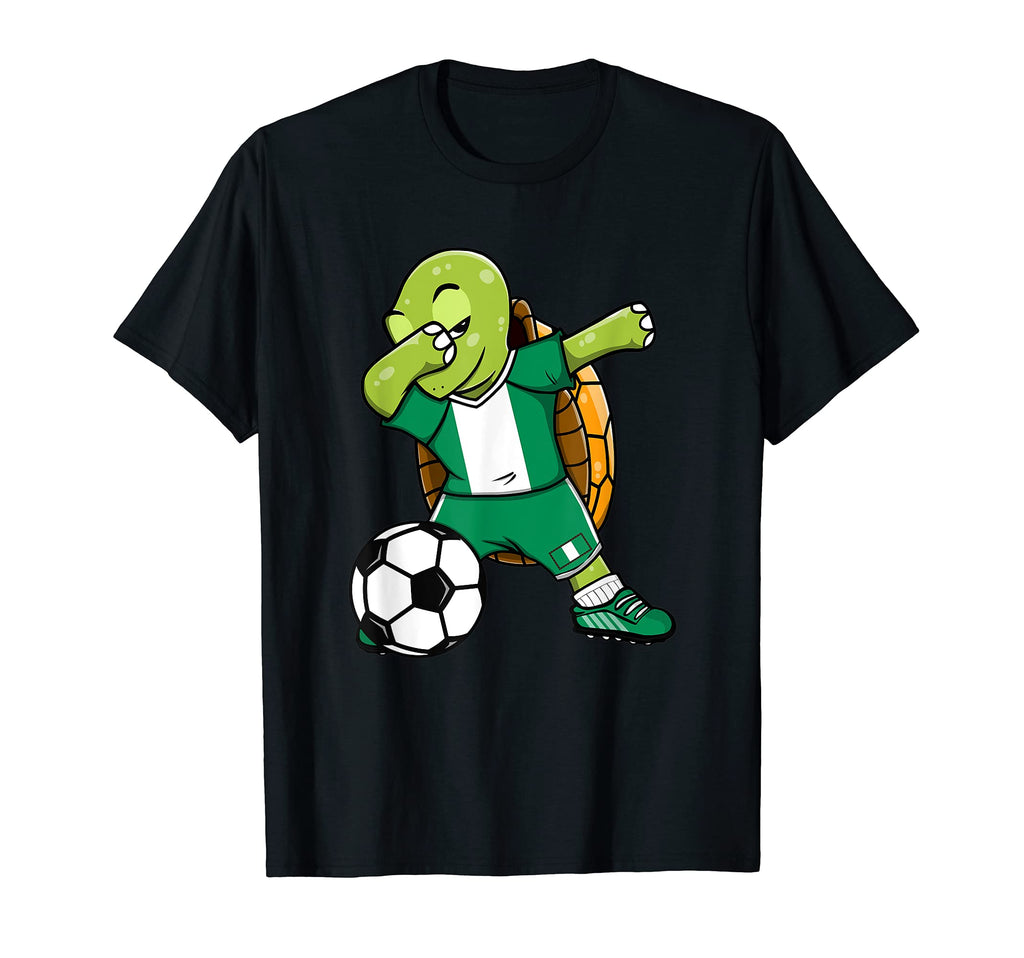 Dabbing Turtle Nigeria Soccer Fans Jersey T-Shirt - Novelty Apparel Unisex - T-Shirt, Sweatshirt, Hoodie