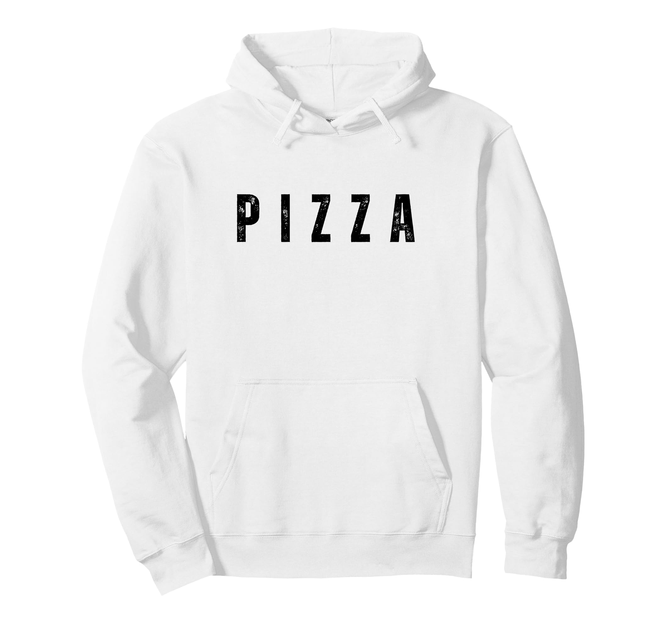 Pizza Minimal Distressed Typography Pizza Hoodie - Unique Graphic Unisex - T-Shirt, Sweatshirt, Hoodie