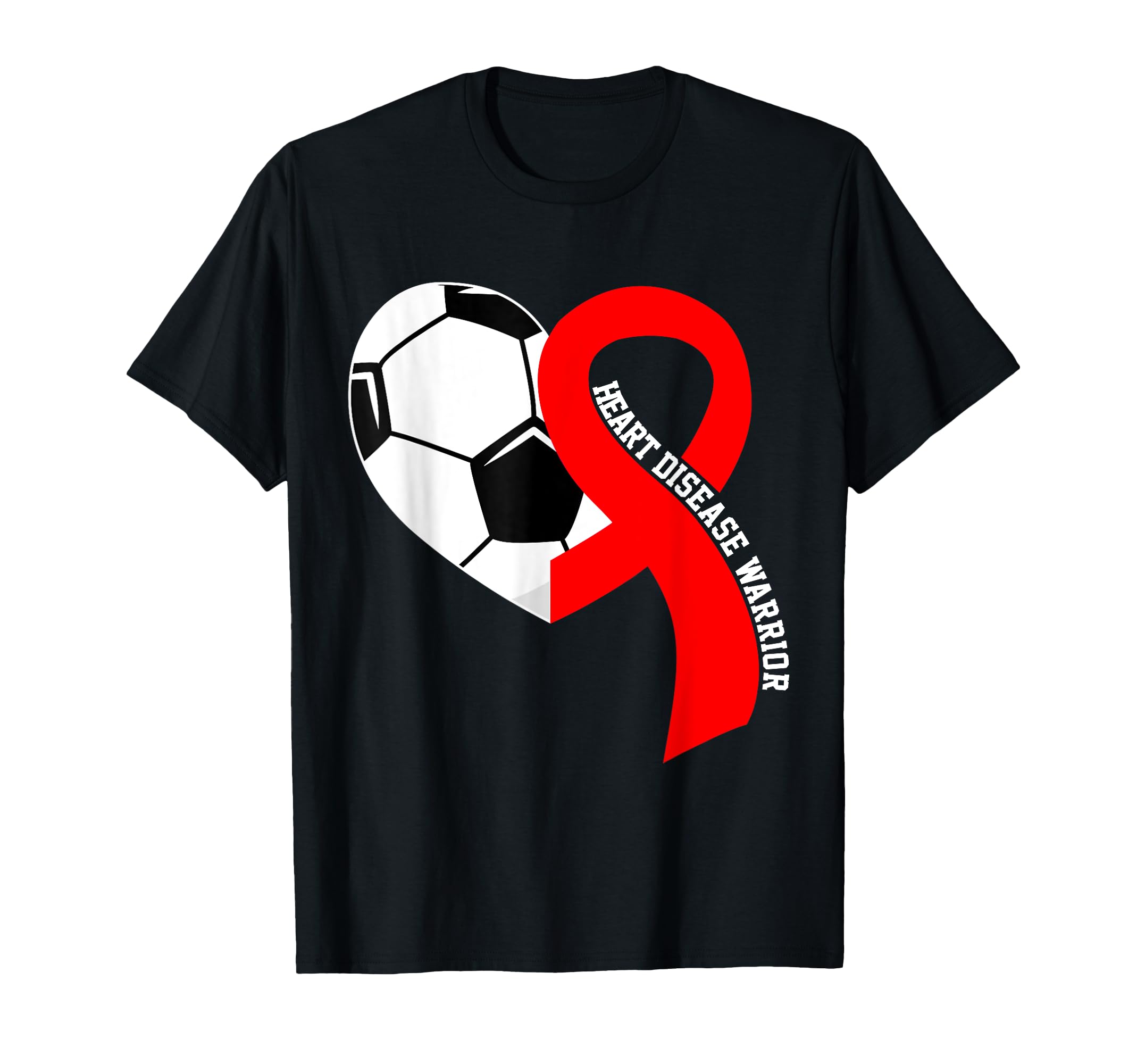 Heart Disease Warrior Soccer Red T-Shirt - Custom Art Print for Adults - T-Shirt, Sweatshirt, Hoodie