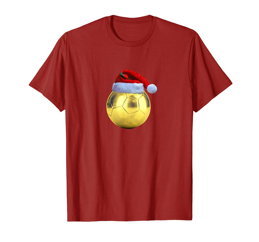 Golden Yellow Soccer Ball Santa Hat T-Shirt - Streetwear Style Unisex - T-Shirt, Sweatshirt, Hoodie