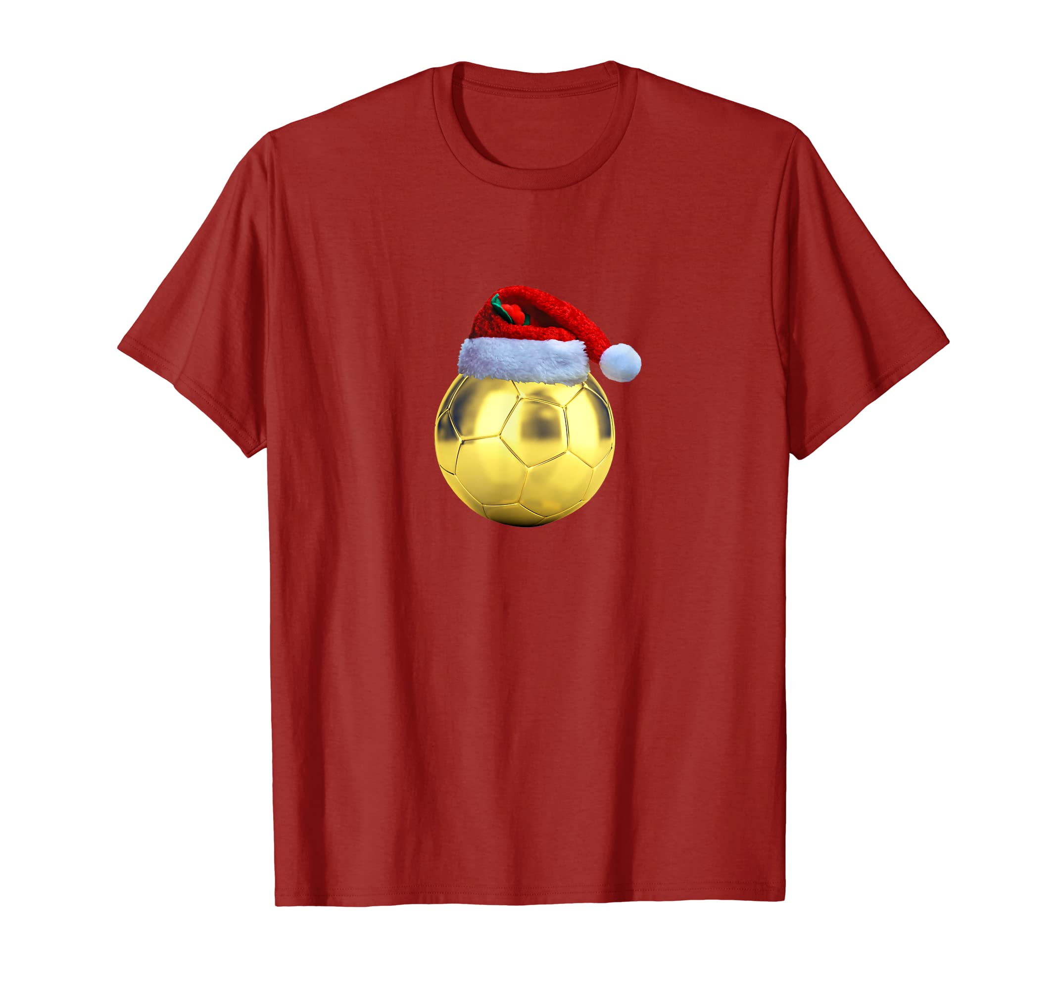 Golden Yellow Soccer Ball Santa Hat T-Shirt - Streetwear Style Unisex - T-Shirt, Sweatshirt, Hoodie