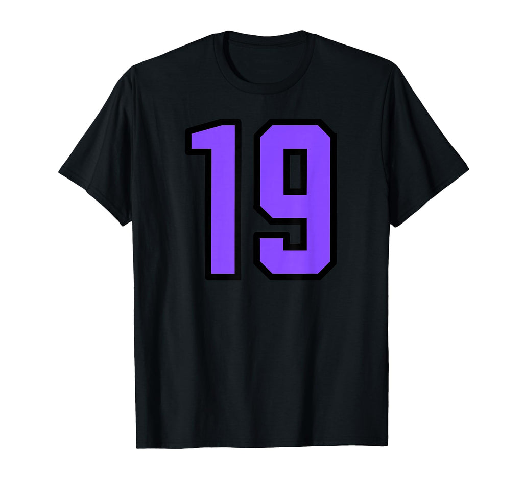 Purple Black Sport Team Number 19 T-Shirt - Aesthetic Graphic Unisex - T-Shirt, Sweatshirt, Hoodie