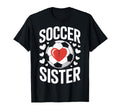 Soccer Sister Heart Soccer Sibling Athletic T-Shirt - Graphic Print Unisex - T-Shirt, Sweatshirt, Hoodie