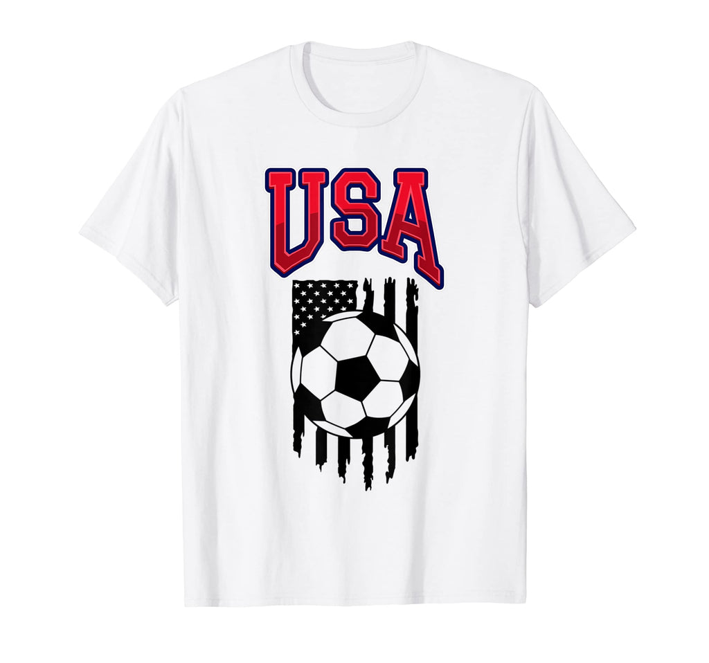 Grunge Aesthetic Usa Flag Soccer Fans T-Shirt - Graphic Print Unisex - T-Shirt, Sweatshirt, Hoodie