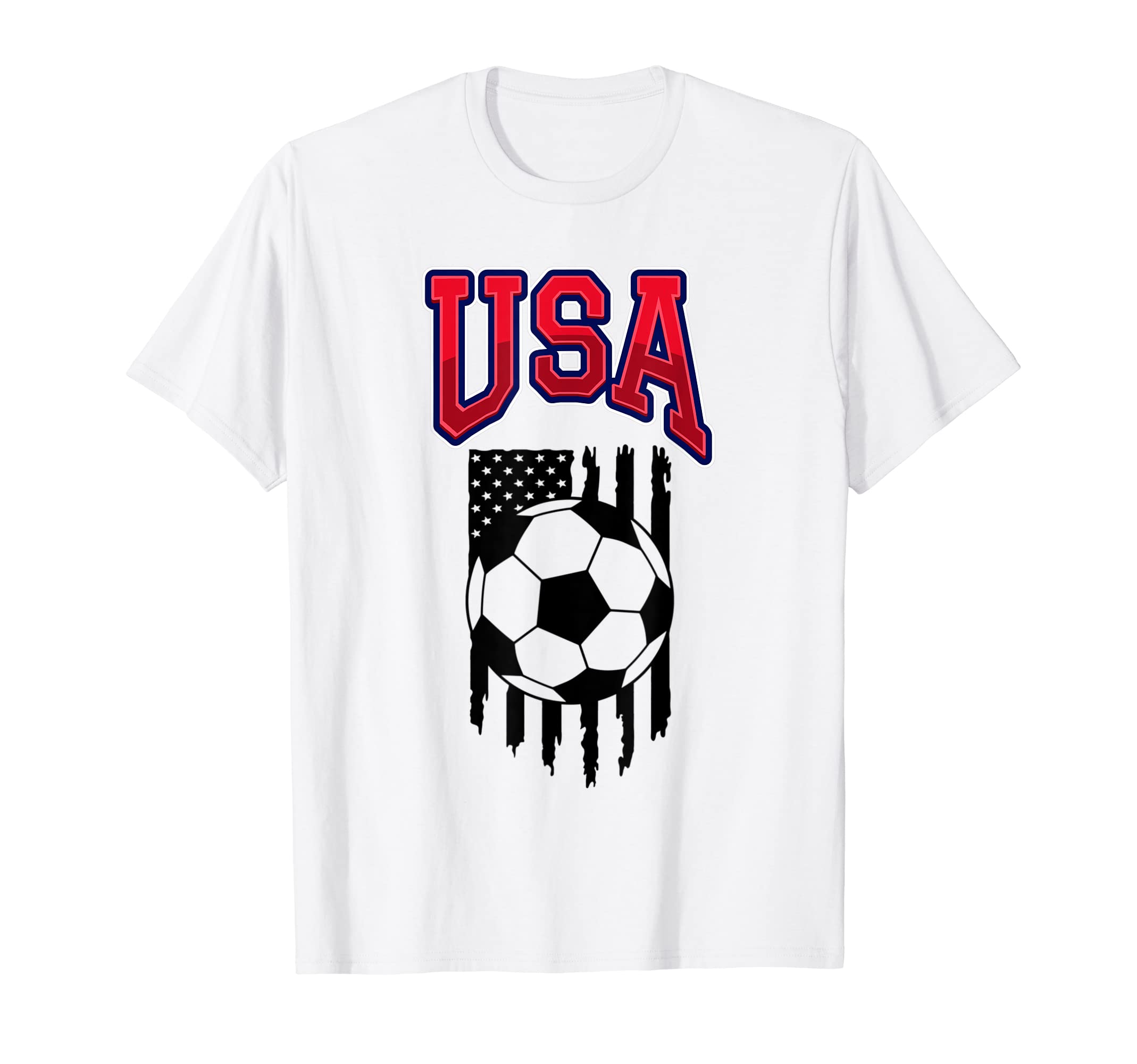 Grunge Aesthetic Usa Flag Soccer Fans T-Shirt - Graphic Print Unisex - T-Shirt, Sweatshirt, Hoodie