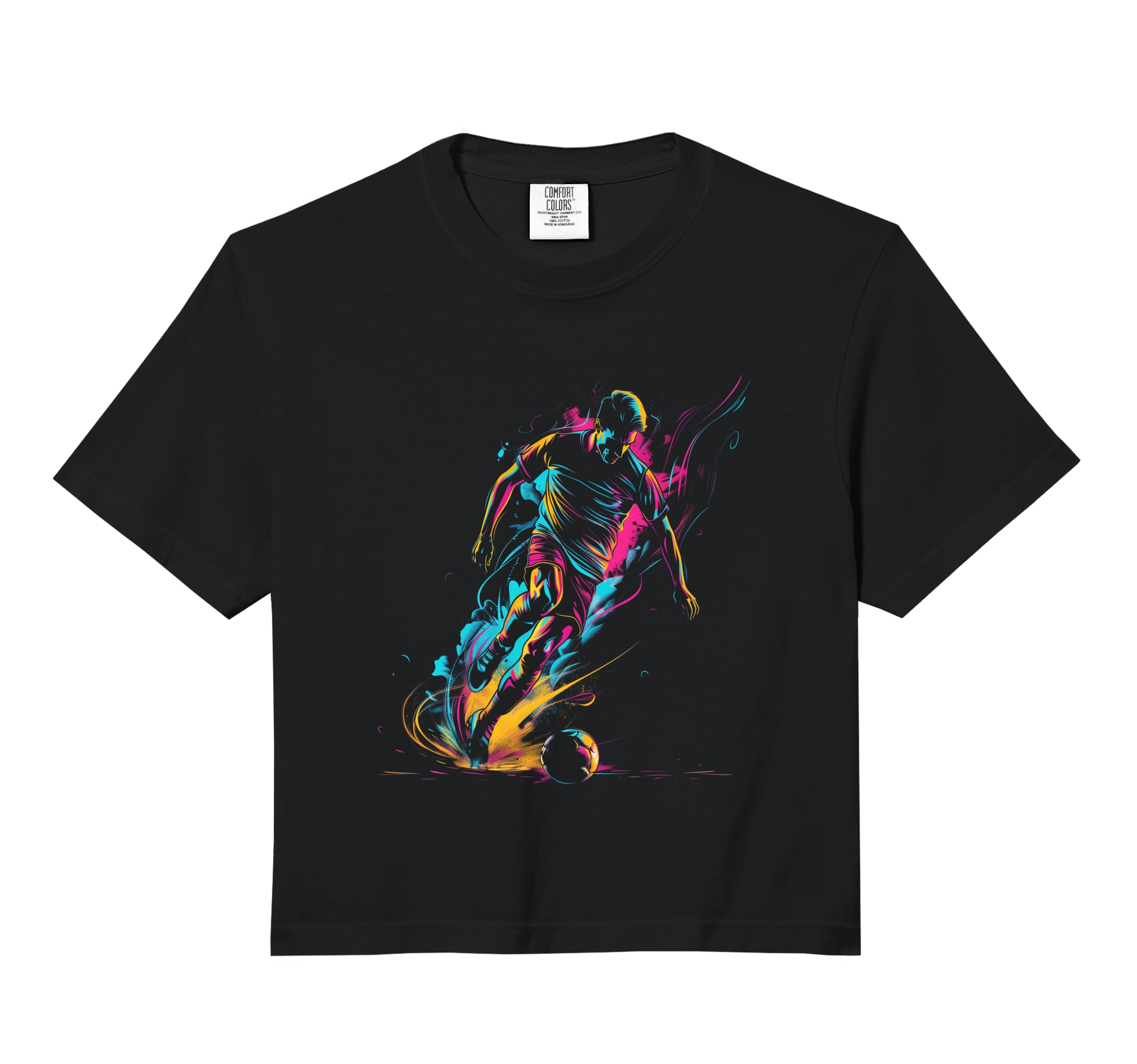 Soccer Player Sports Comfort Colors Crop Hoodie - Unique Graphic for Adults - T-Shirt, Sweatshirt, Hoodie