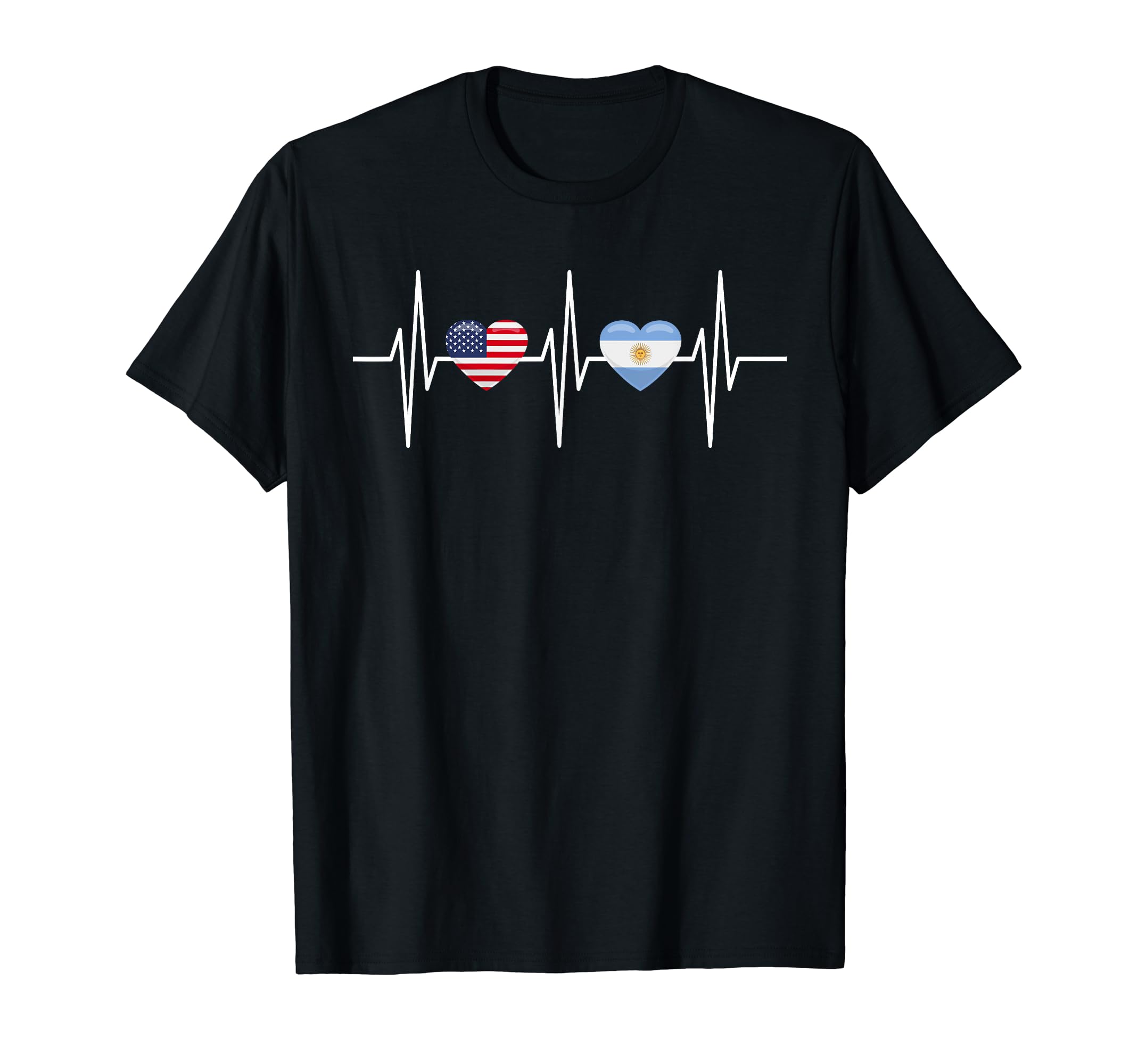 Usa Argentina Heartbeat America T-Shirt - Streetwear Style for Adults - T-Shirt, Sweatshirt, Hoodie