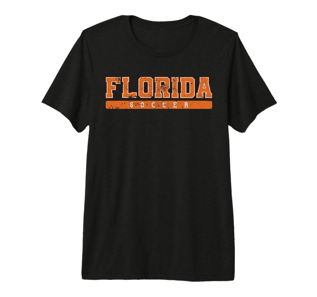 Florida Soccer Orange Text Tri Blend T-Shirt - Trendy Graphic Men Women - T-Shirt, Sweatshirt, Hoodie