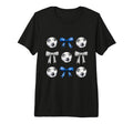 Soccer Balls Bows Soccer Player Blue T-Shirt - Aesthetic Graphic Unisex - T-Shirt, Sweatshirt, Hoodie
