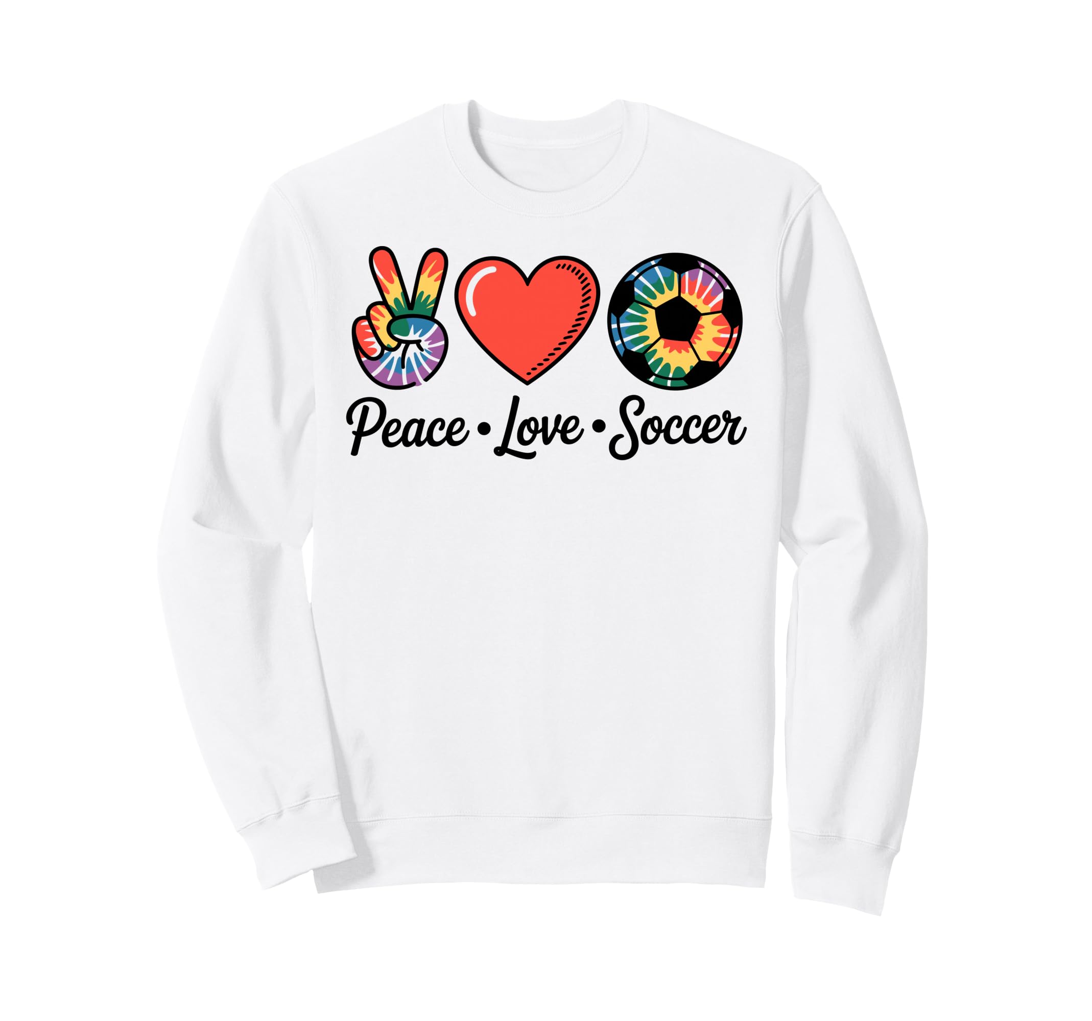 Peace Love Soccer Football Soccer Sweatshirt - Unique Graphic Unisex - T-Shirt, Sweatshirt, Hoodie
