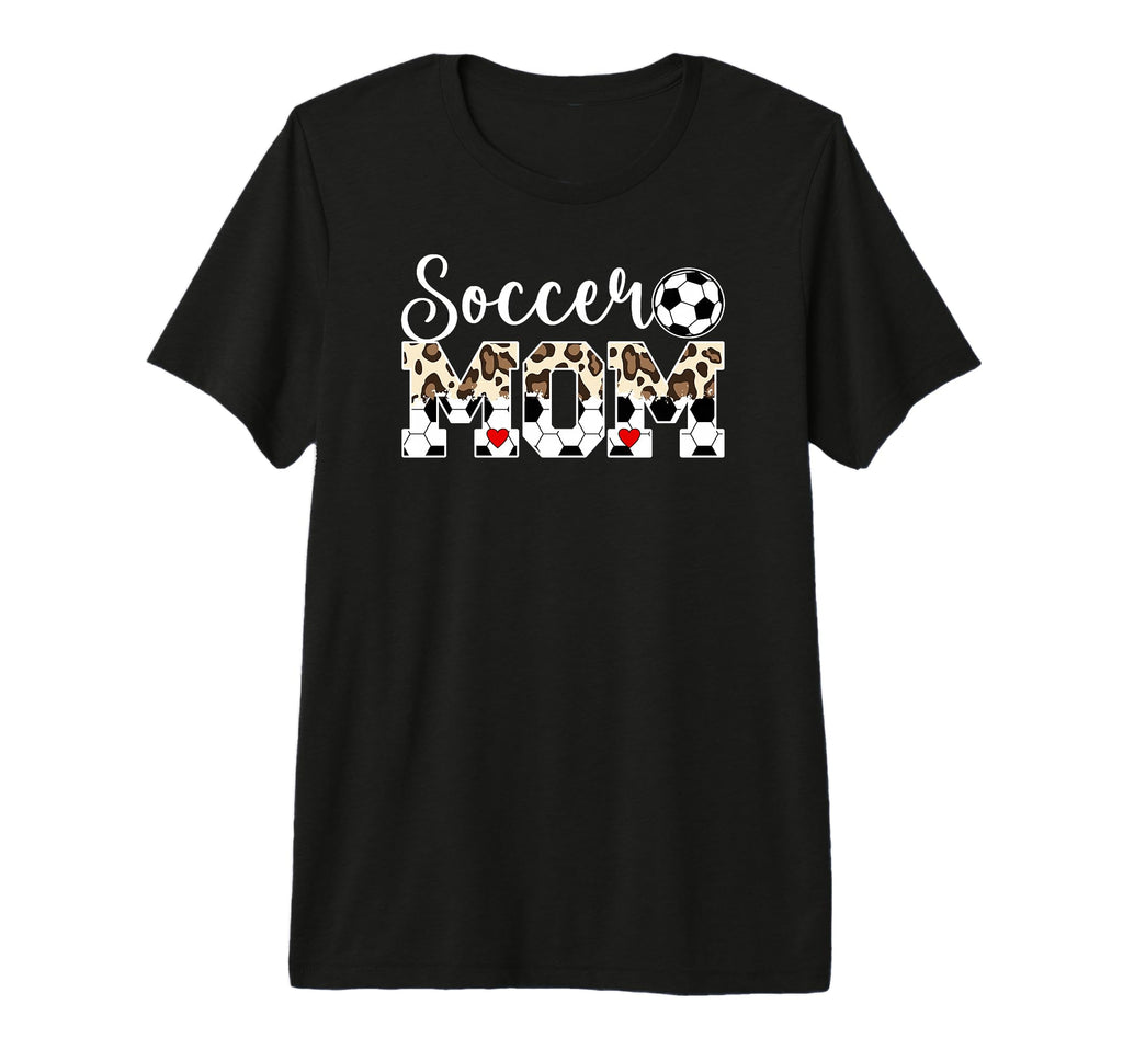 Soccer Mom Soccer Player Mama Leopard T-Shirt - Graphic Print Unisex - T-Shirt, Sweatshirt, Hoodie