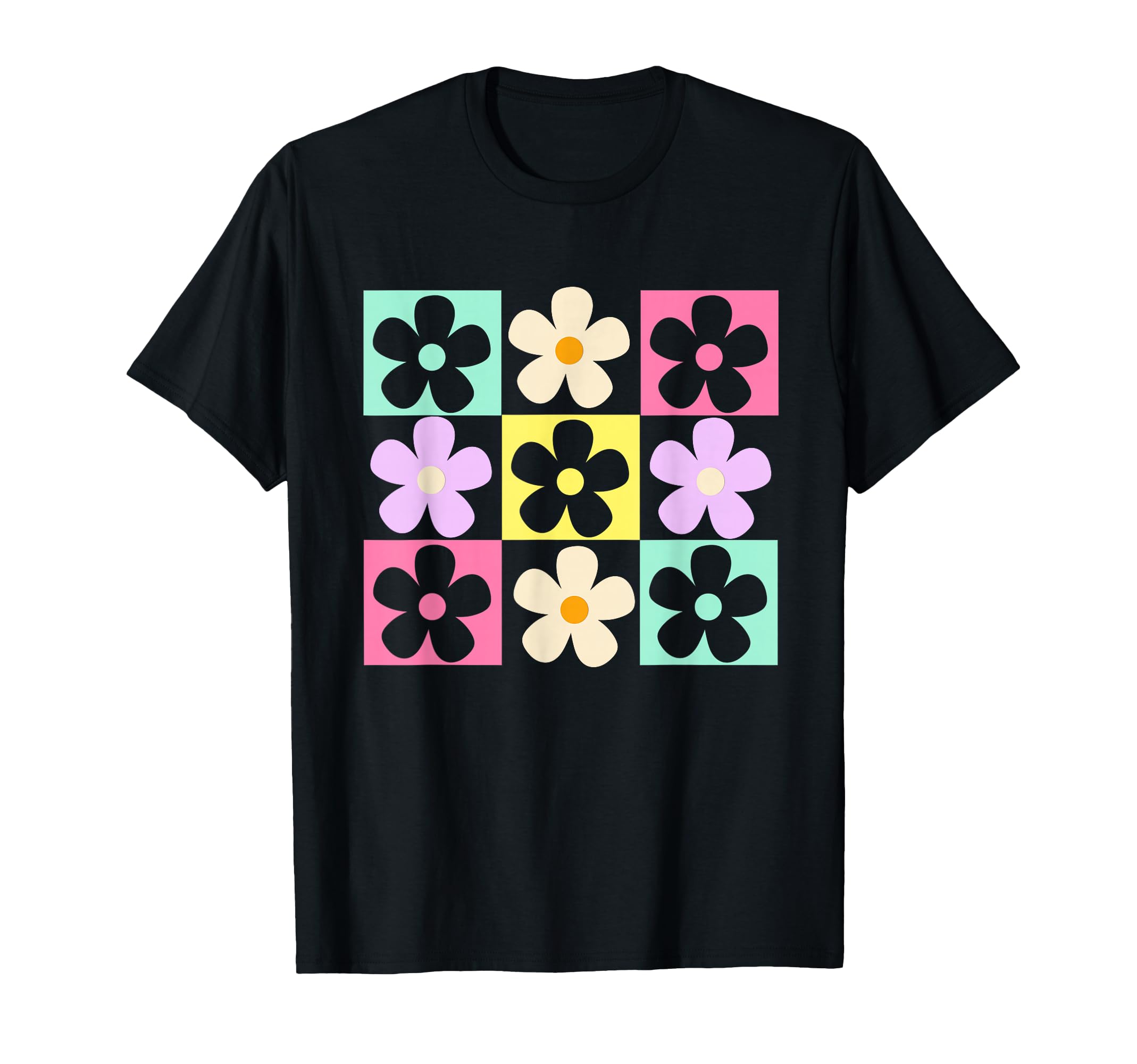 Flower Pattern Groovy Daisy Flower 70S T-Shirt - Unique Graphic for Adults - T-Shirt, Sweatshirt, Hoodie