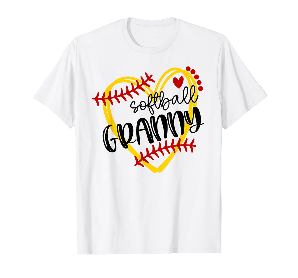 Personalized Softball Heart Granny T-Shirt - Graphic Print for Adults - T-Shirt, Sweatshirt, Hoodie