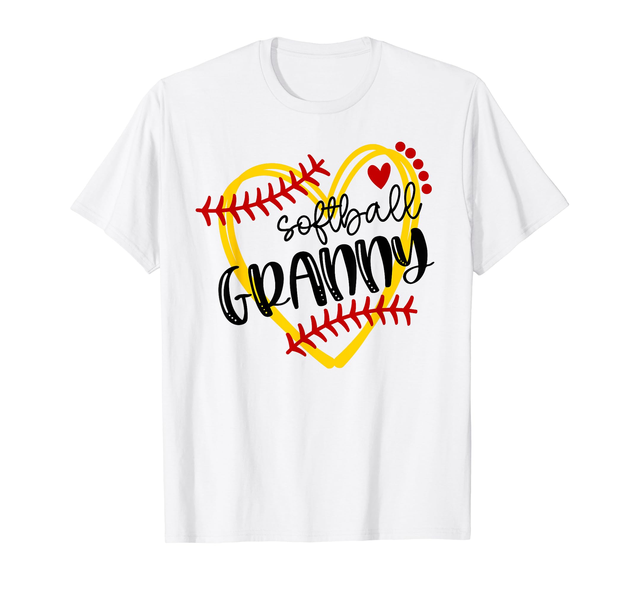 Personalized Softball Heart Granny T-Shirt - Graphic Print for Adults - T-Shirt, Sweatshirt, Hoodie