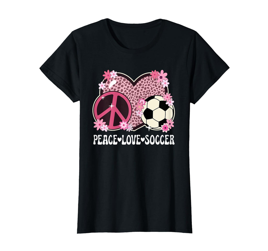 Peace Love Soccer Lover Outfit Cheetah T-Shirt - Trendy Graphic Unisex - T-Shirt, Sweatshirt, Hoodie