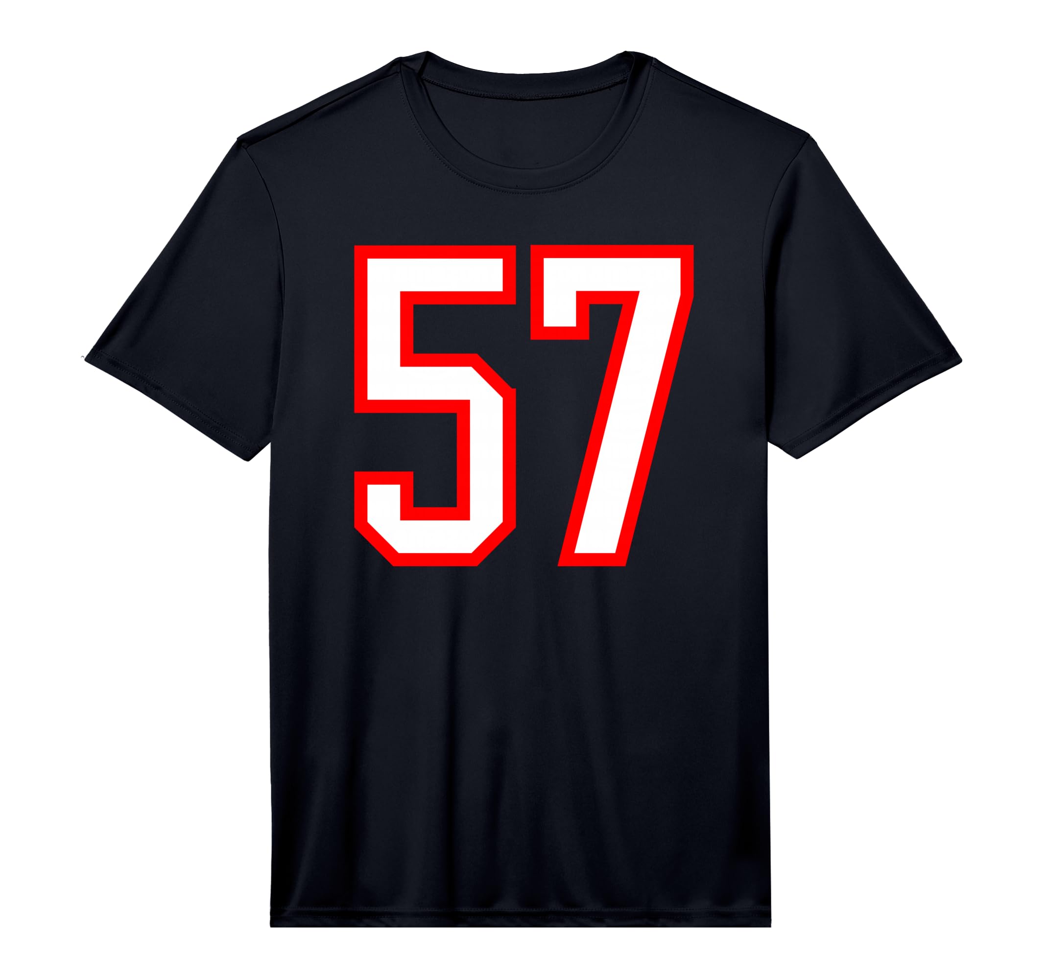 White Red Sports Team Number 57 T-Shirt - Graphic Print for Adults - T-Shirt, Sweatshirt, Hoodie