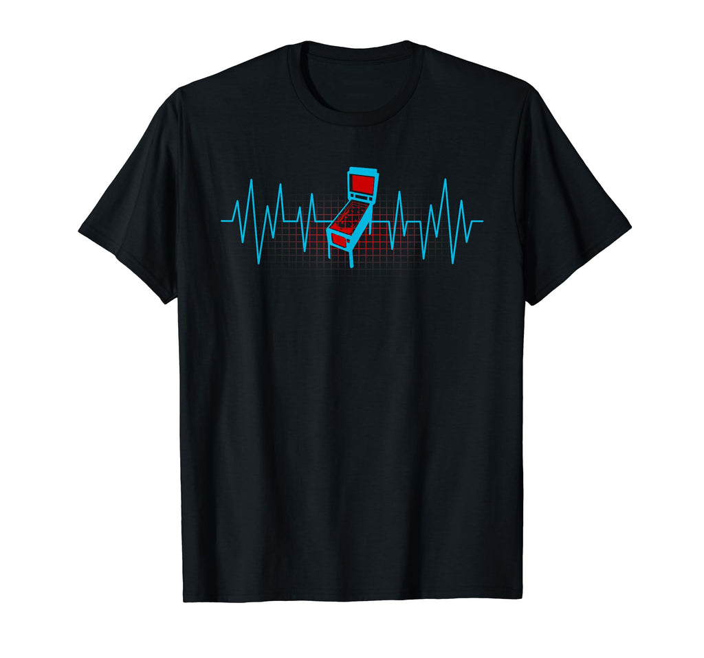 Funny Pinball Machine Game Heartbeat T-Shirt - Custom Art Print Men Women - T-Shirt, Sweatshirt, Hoodie