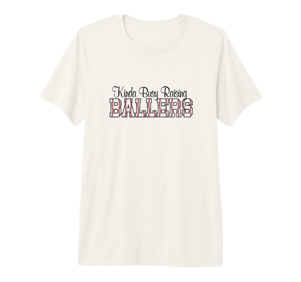 Kinda Busy Raising Ballers Funny T-Shirt - Aesthetic Graphic Men Women - T-Shirt, Sweatshirt, Hoodie