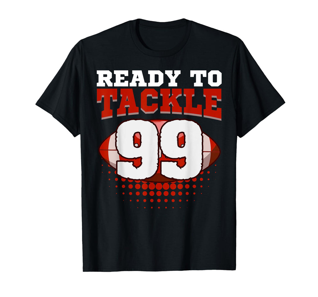 Football 99Th Birthday Player Tackle T-Shirt - Graphic Print Men Women - T-Shirt, Sweatshirt, Hoodie