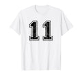 Number 11 Varsity Distressed Sport Team T-Shirt - Novelty Apparel Unisex - T-Shirt, Sweatshirt, Hoodie