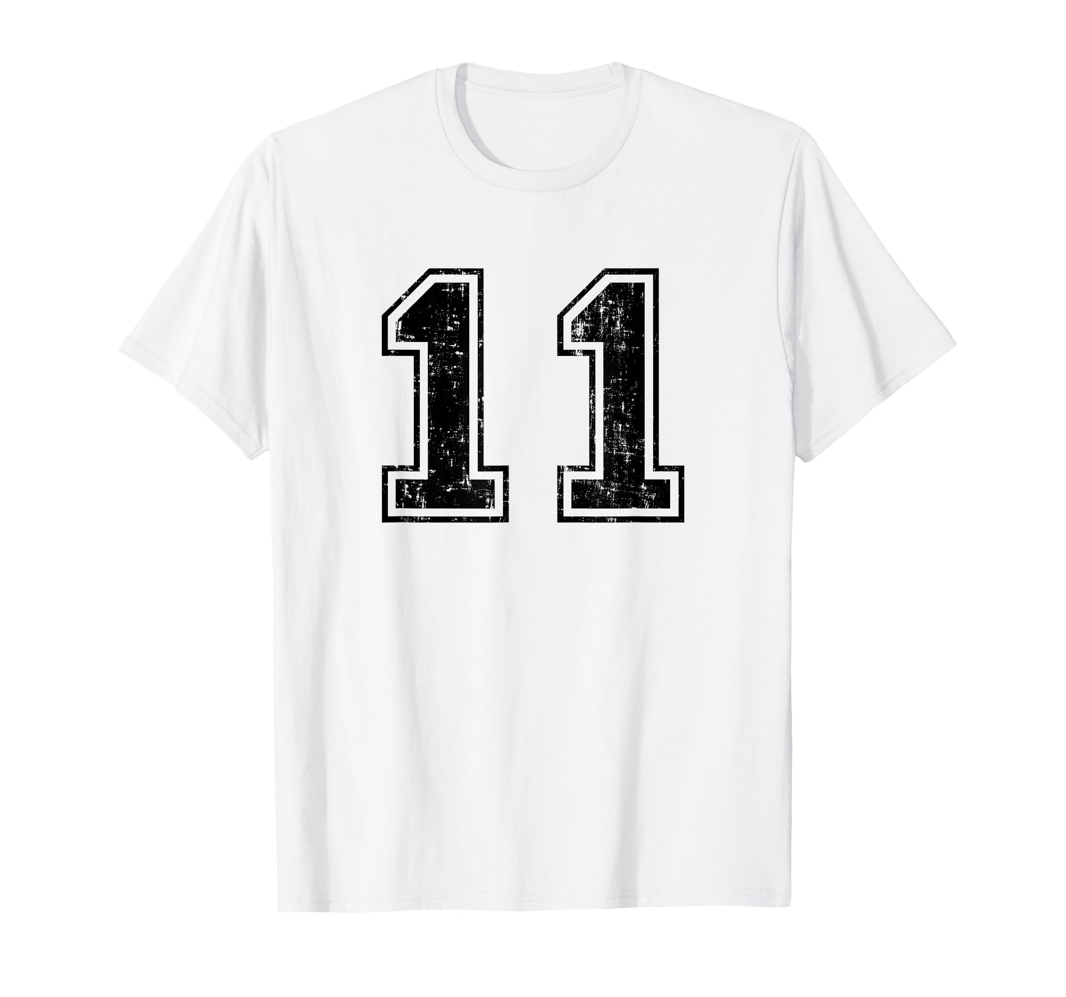 Number 11 Varsity Distressed Sport Team T-Shirt - Novelty Apparel Unisex - T-Shirt, Sweatshirt, Hoodie