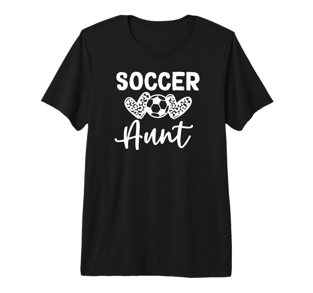 Soccer Aunt Leopard Tri Blend T-Shirt - Fun Novelty Design for Adults - T-Shirt, Sweatshirt, Hoodie