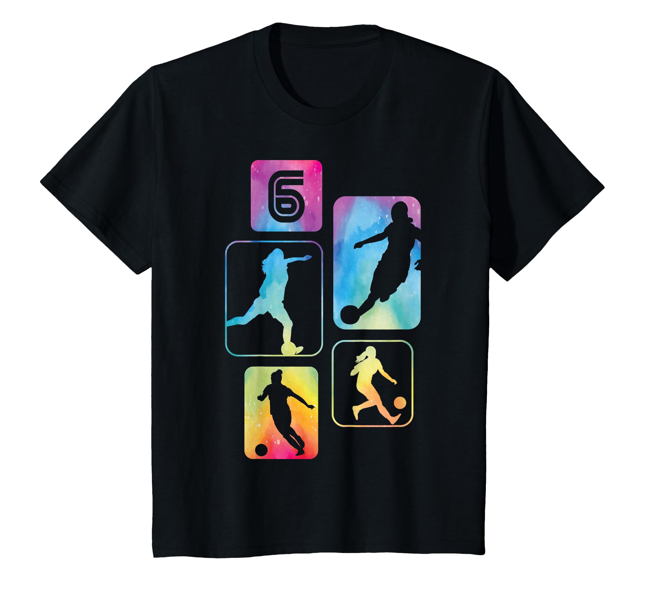 6Th Birthday Soccer Player Football 6 T-Shirt - Custom Art Print Unisex - T-Shirt, Sweatshirt, Hoodie