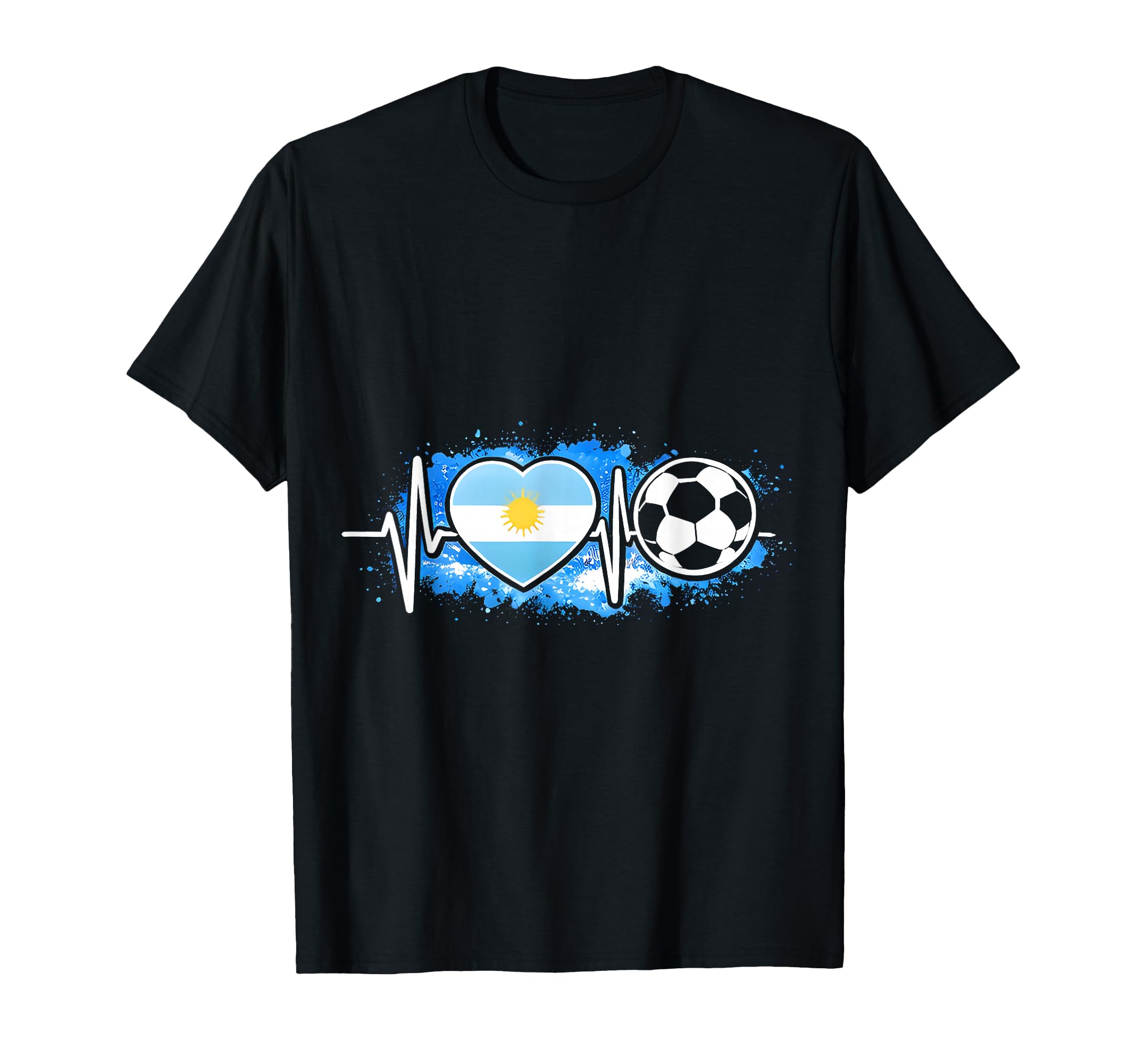 Heartbeat World Football Argentina T-Shirt - Custom Art Print Men Women - T-Shirt, Sweatshirt, Hoodie